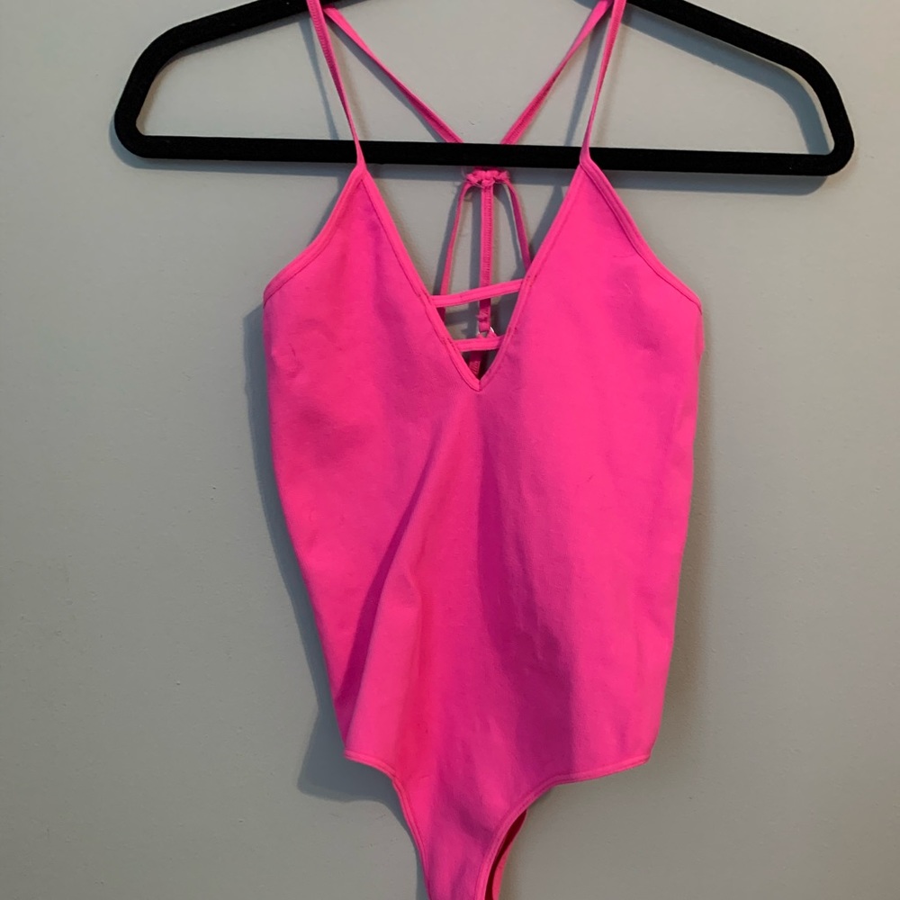 Free People Hot Pink Body Suit